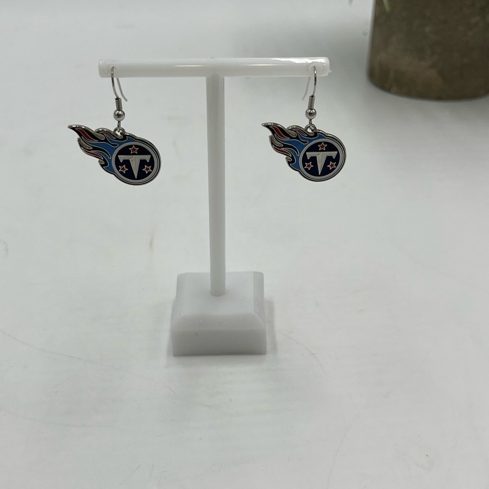 Tennessee Titans‎ NFL Dangle Earrings 1999 Peter David Charm Hypoallergenic